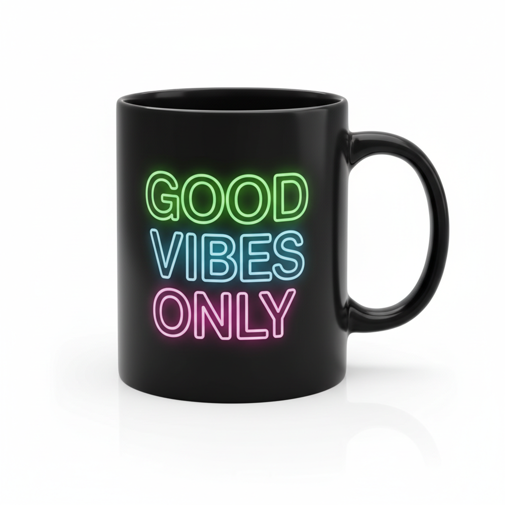 Good Vibes Only Neon Mug