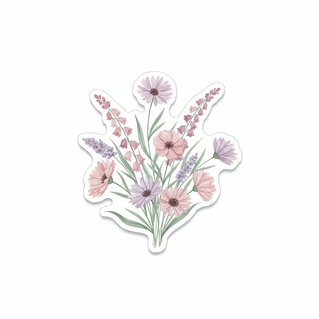Wildflower Bloom Die-Cut Sticker