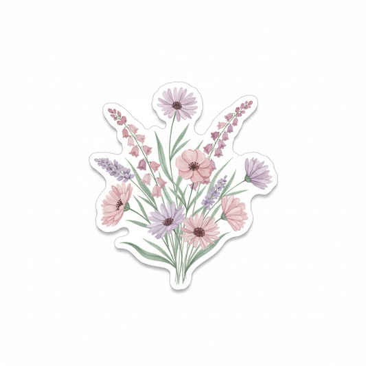 Wildflower Bloom Die-Cut Sticker