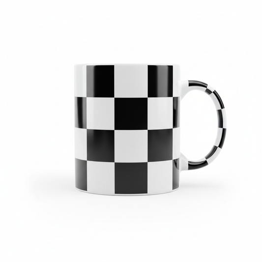 Retro Checkerboard Ceramic Mug